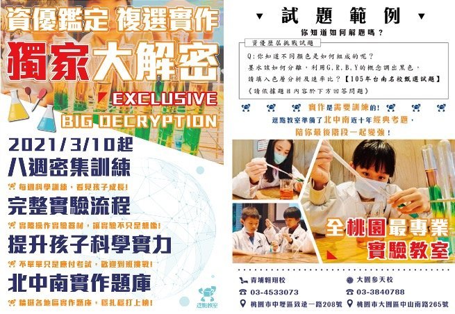 【重點整理】國中資優鑑定-114學年度桃園市公立國中數理、英語、創造能力鑑定資優班資訊與流程 19 %E9%80%97%E9%BB%9E%E6%95%99%E5%AE%A4 %E8%B3%87%E5%84%AA%E9%91%91%E5%AE%9A%E8%A4%87%E8%B3%BD %E7%A7%91%E5%AD%B8%E5%AF%A6%E4%BD%9C