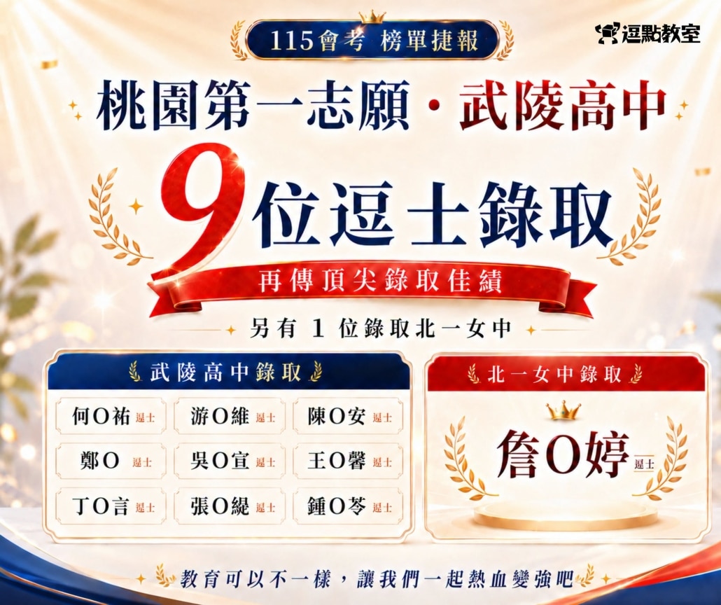 115會考逗點榜單捷報 115會考逗點榜單捷報