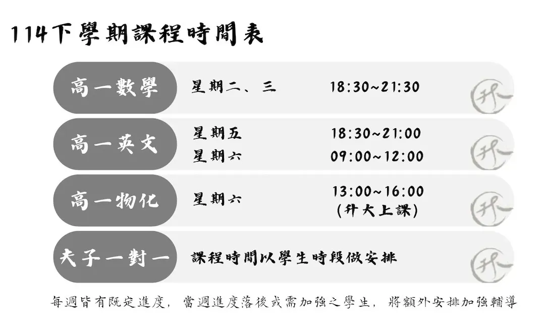 參天高一下學期課程